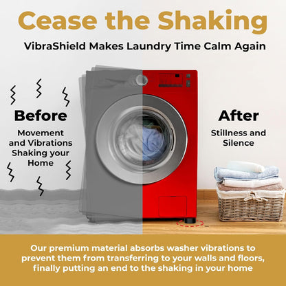 Anti Vibration Pads for Washing Machine & Dryer, Fit Feet to 2.5in 4 Pack | Stops washer walking, moving; non-slip HexaGrip; rubber shock absorber, stabilizer; spin cycle noise reducer