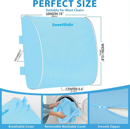 SweetSlubr Lumbar Support Pillow for Office Chair,Back Support(Black,Large)