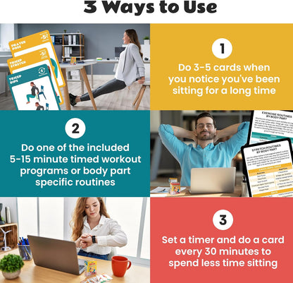 75 Desk Workout Cards - Desk Exercise and Stretching Deck for the Office