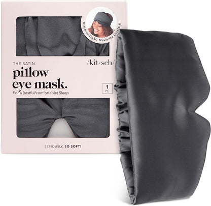 Kitsch Contour Satin Sleep Mask | Eye Masks for Sleep - Blush | Softer Than Silk Sleep Mask, Blindfold Sleep Masks for Women & Men, No Eye Pressure, Lightweight Eye Mask, Travel Essentials