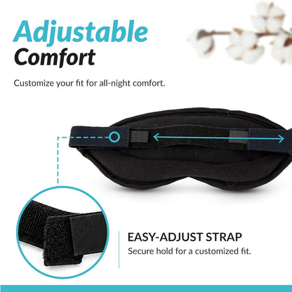 Dream Essentials Natura Organic Cotton Sleep Mask | Twilight Blue | Eye Mask for Sleeping, Light Blocking Soft Sleep Eye Cover with Eco Wool Padding | Made in USA Travel Accessories