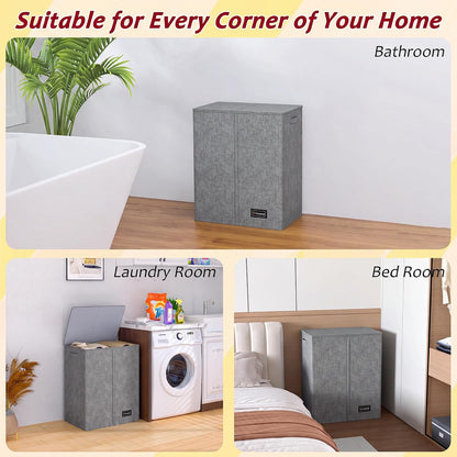 195L Laundry Hamper 3 Section,Large Laundry Hamper with Lid,Dirty Clothes Hamper with 3 Inner Bags,Collapsible Laundry Basket Organizer for Laundry Room,Bedroom,Laundry Sorter Hamper 3 Compartment