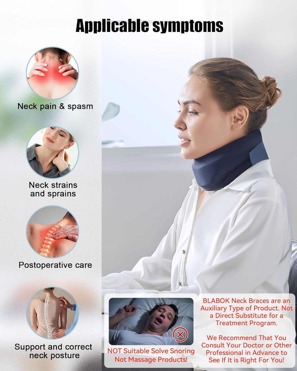 Neck Brace for Sleeping - Cervical Collar Relief Neck Pain and Neck Support Soft Foam Wraps Keep Vertebrae Stable for Relief of Cervical Spine Pressure for Women & Men Rose Pink Large Size