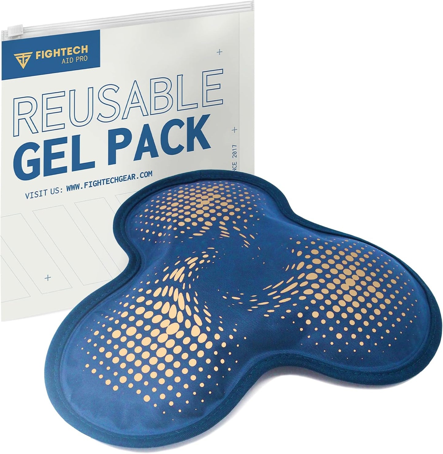 FIGHTECH Reusable Hot and Cold Gel Ice Pack - Hinge Joint, Single Pack | Heat and Cold Therapy Compress for Shoulder Rotator Cuff Knee Back Head Eyes Elbow and Hip - Leak Proof Design