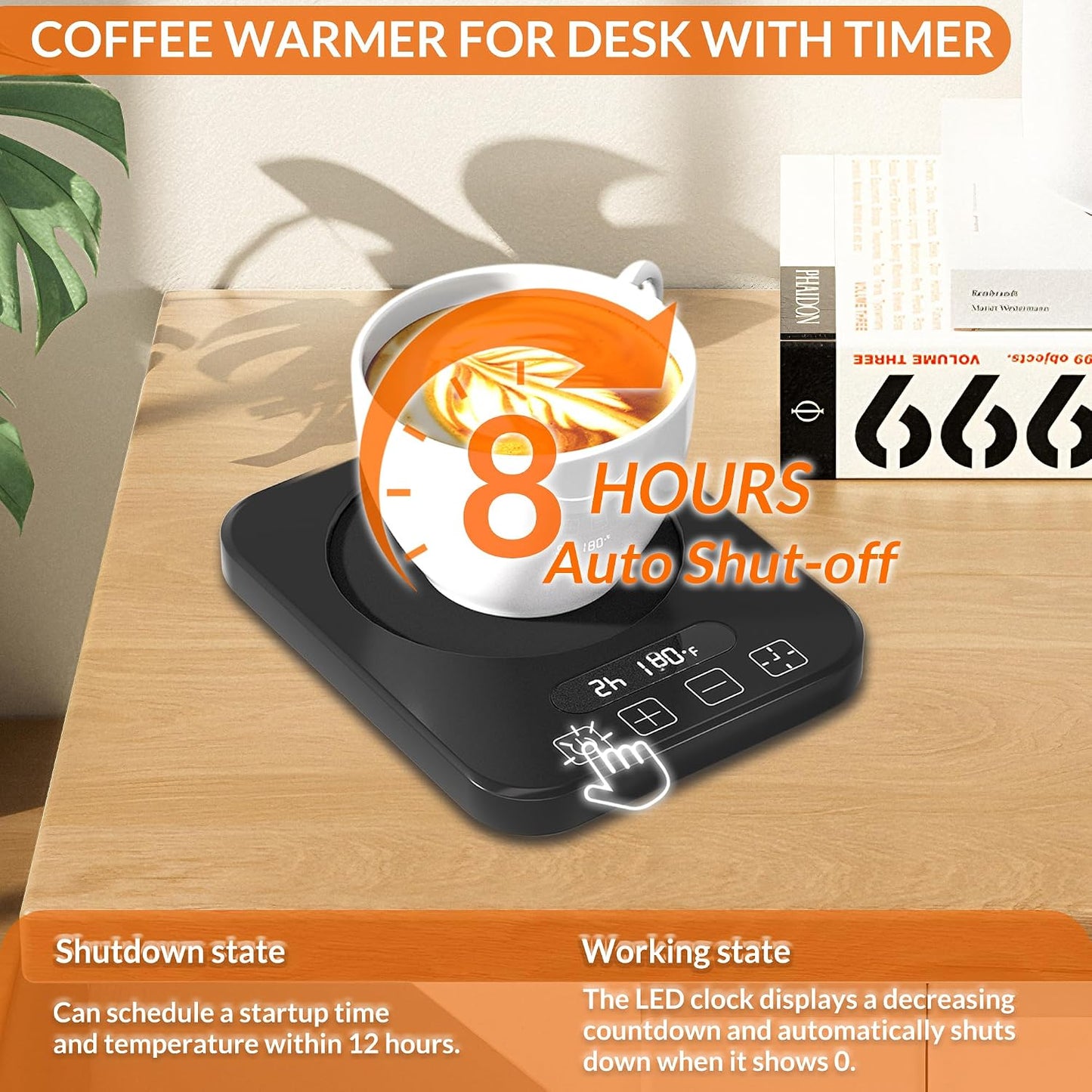 Coffee Mug Warmer, Cup Warmer with Auto Shut Off, Fast Bottle Warmers for All Bottles，3 Temp Settings, Multifunctional Bottle Warmer for Coffee, Beverage, Milk, Tea, Coffee Warmer Plate,Black