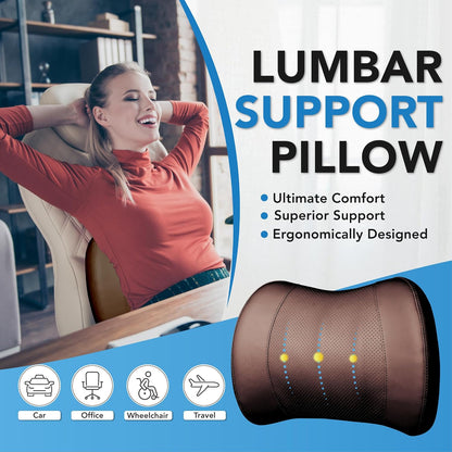 Lofty Aim Lumbar Support Pillow for Car, Car Seat Back Support for Driving | Memory Foam Car Lumbar Support for Driving Seat, Car Back Cushion, Adjustable Straps, Lower Back Pillow, Office Chairs, Black