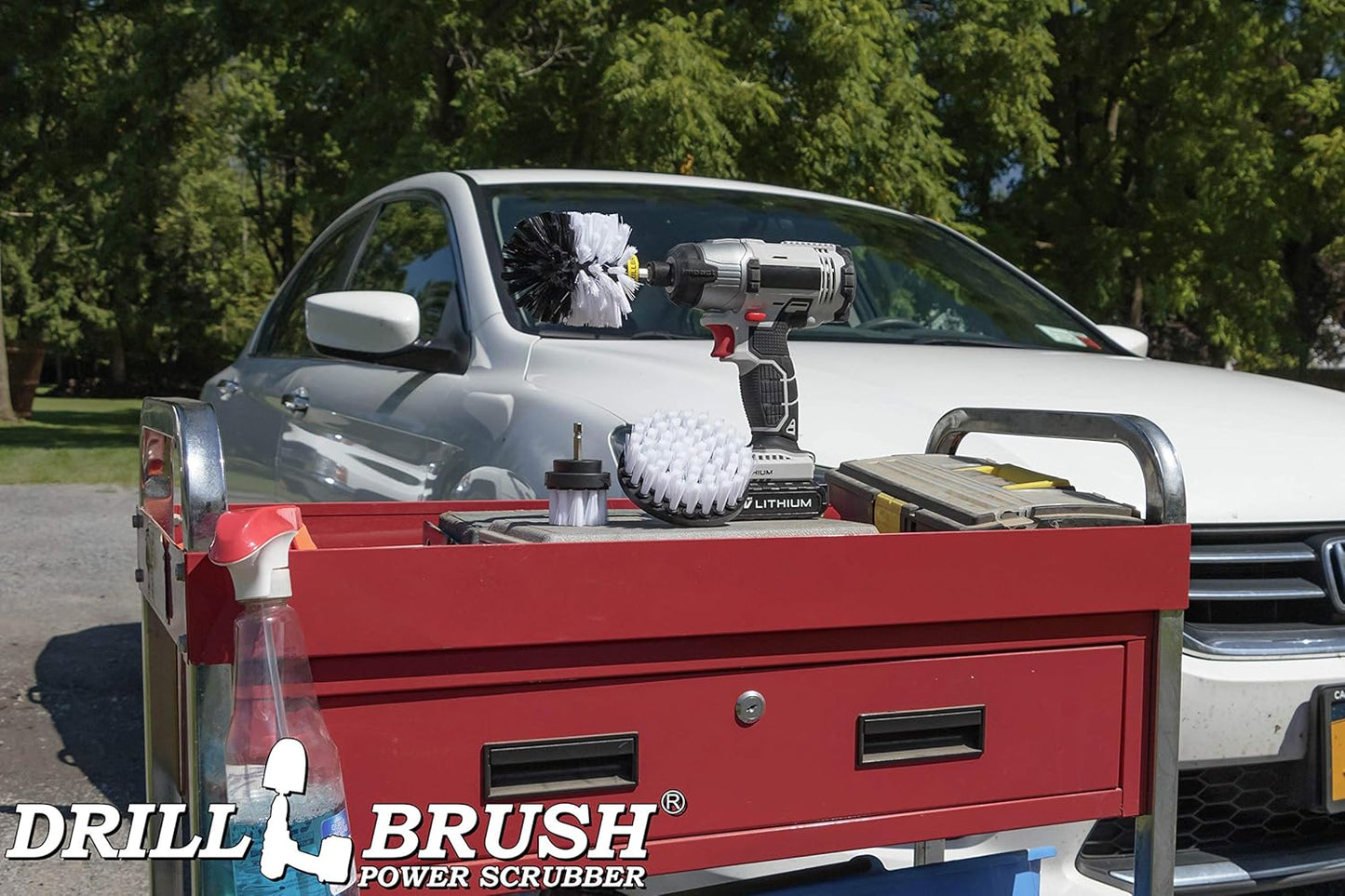 Cordless Power Spin Scrubber Drill Attachment - Electric Dish Scrubber Spin | Medium Drill Brush Attachments for Cleaning Tile, Grout, Dishes, Pots, Pans, Air Fryers, Fish Tanks, Boat Seats & Boat Hulls