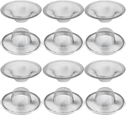 2 pcs Heavy Duty Stainless Steel Slop Basket Filter Trap, 2.75" Top / 1" Mesh Metal Sink Strainer,Perfect for Kitchen Sink/Bathroom Bathtub RV Wash Basin Floor Drain Balcony Drain Hole