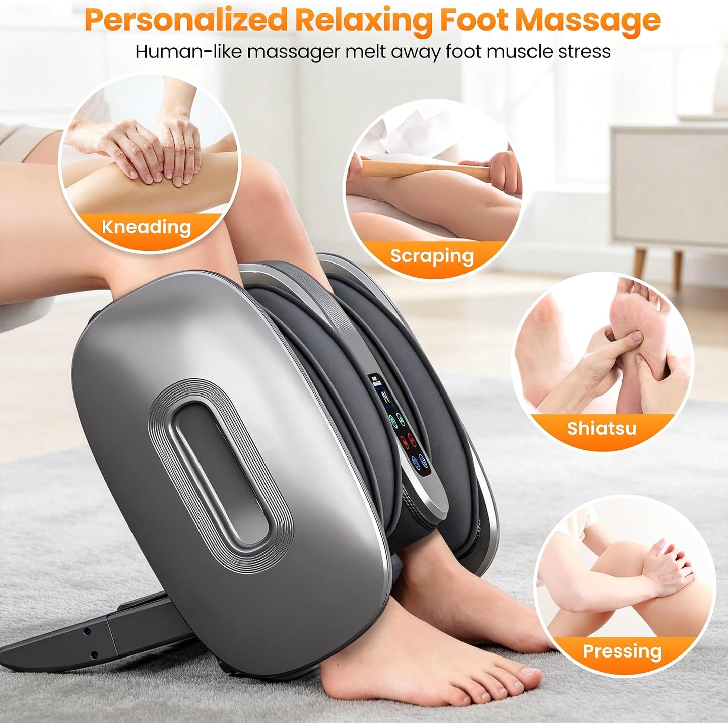 Foot Massager with Heat & Cooling for Feet and Calves, Gift for Men & Women