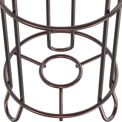 Simple Houseware English Style Toilet Paper Stand Holder w/Woodtop, Bronze | 4 Paper Rolls, 8.5" x 8.75" x 29.2"