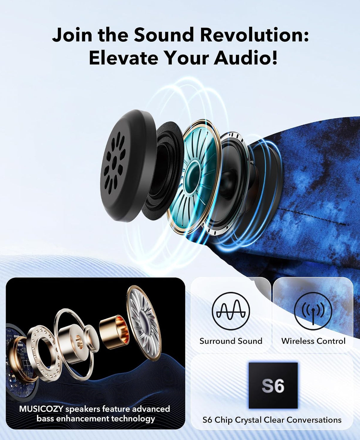 MUSICOZY Sleep Headphones Tie-Dye Bluetooth Headband Headphone for Sleeping