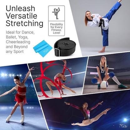 Leg Stretcher Strap with Door Anchor and Resistance Band, Splits Trainer | Home Flexibility Trainer for Splits, Ballet, Dance, Cheer, Yoga, Gymnastics, Pole and Taekwondo, Kids to Adults, All Levels