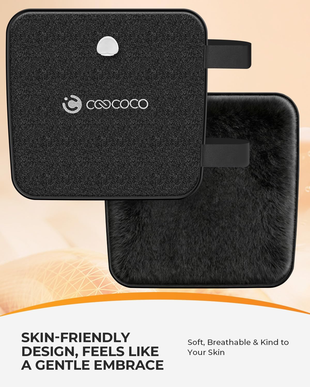 CooCoCo FSA Eligible HSA Hip Heating Pad for Hip and Sciatica Pain Relief | Heated hip brace, 6 heat levels, 4 timers, adjustable wearable fit, soft plush lining for hip, thigh, buttock and lower back