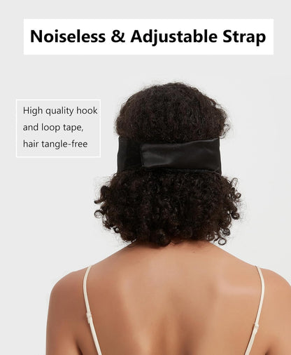 ALASKA BEAR Wraparound Style Organic Cotton Eye Mask with Padded Nose, Big Wide Headband and Large Coverage Ear Muff Sleeping Mask with Bottom Flap for Full Blackout, Dark Grey