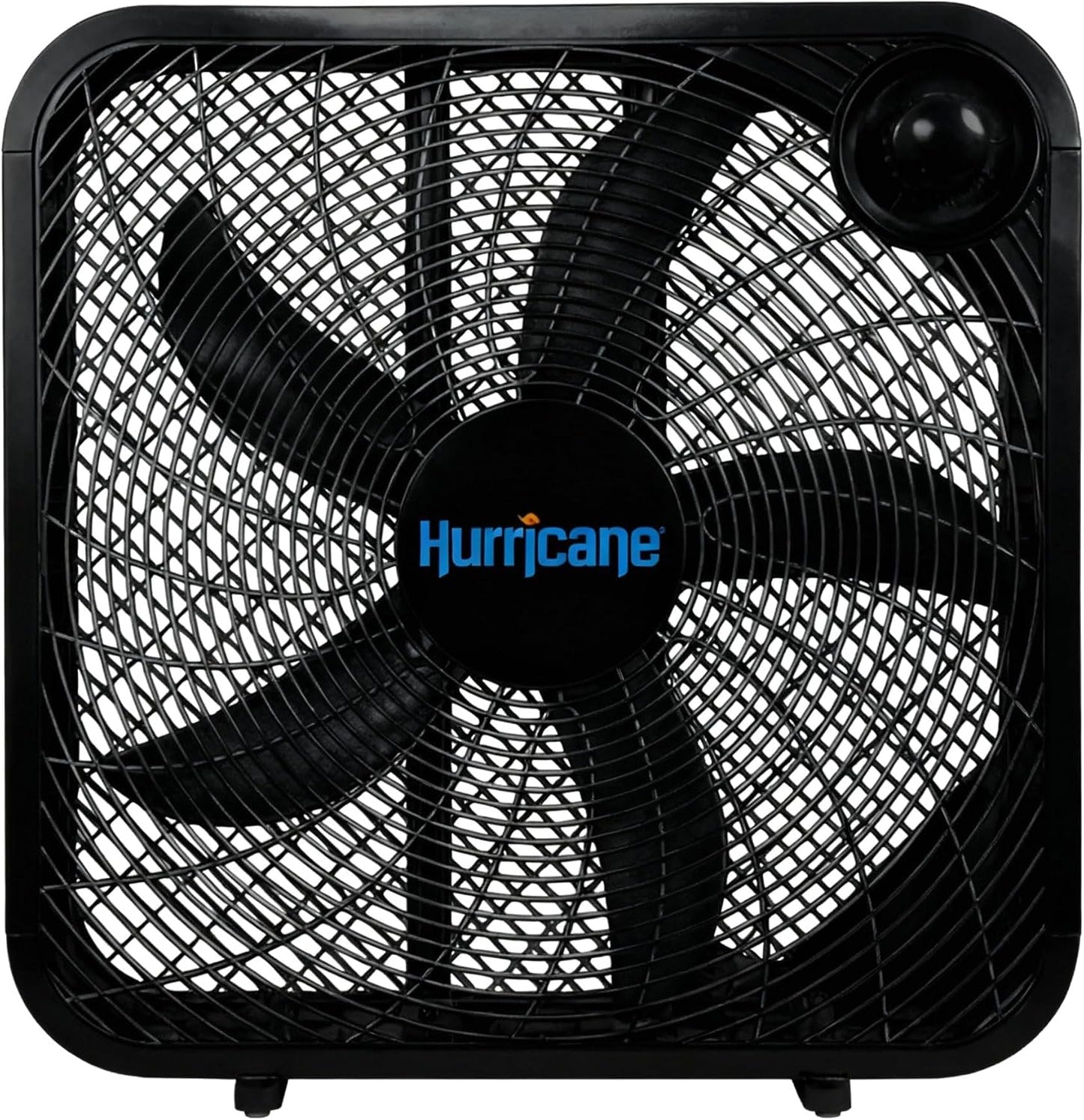 Hurricane Classic Floor Box Fan with 3 Speed Settings, Black - 20in | Corded Portable Electric Air Cooling Unit w/ Powerful 2400 CFM Airflow for Home, Garage, Office, Bedroom & Basement