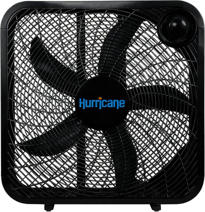 Hurricane Classic Floor Box Fan with 3 Speed Settings, Black - 20in