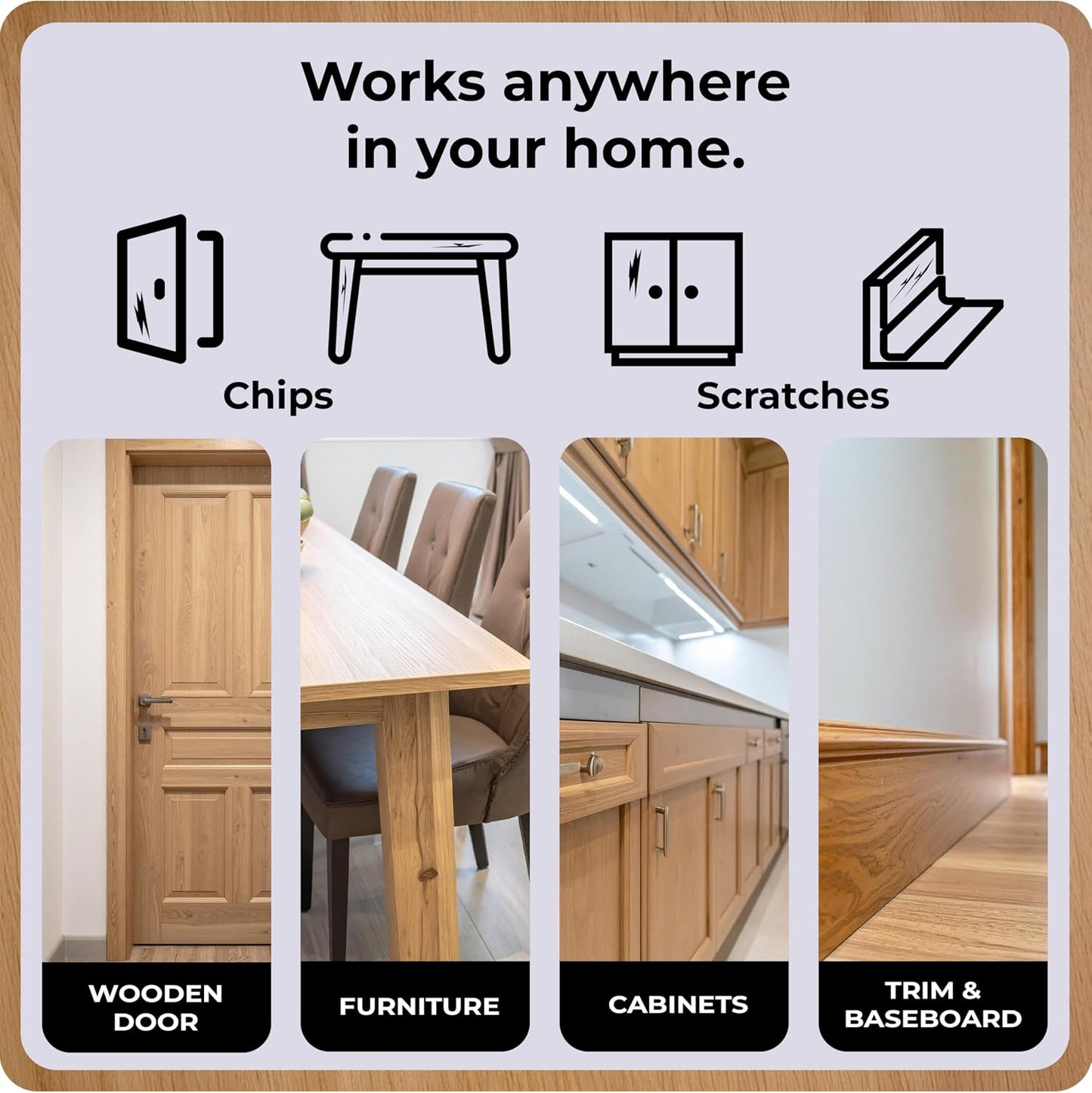 Light Brown Wood Stain Repair Kit, Brush-On Touch-Up Stain Bottles, Golden Oak, Early America, Cherry, Red Oak, Interior and Exterior Wood, 4 fl oz Total by spot.