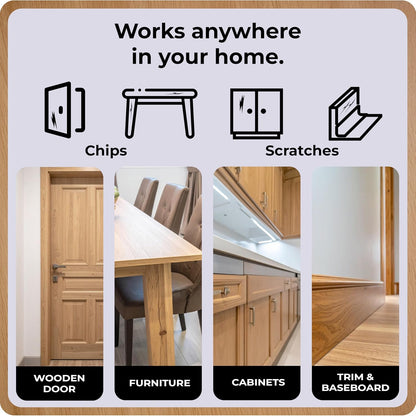 Light Brown Wood Stain Repair Kit, Brush-On Touch-Up Stain Bottles, Golden Oak, Early America, Cherry, Red Oak, Interior and Exterior Wood, 4 fl oz Total by spot.