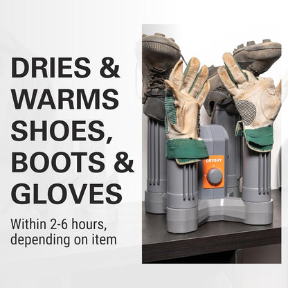 DryGuy Shoe, Boot, Garment & Gear Electric Dryer, Quick Drying for Ski, Work, Sports Equipment – Energy Efficient, Odor Eliminating Design, Home or Garage Use,4 Port, Heat + Fan (Dry time: 1-3hrs)