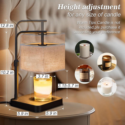 MOAFINA White Candle Warmer Lamp with Timer,Height Adjustable Dimmable