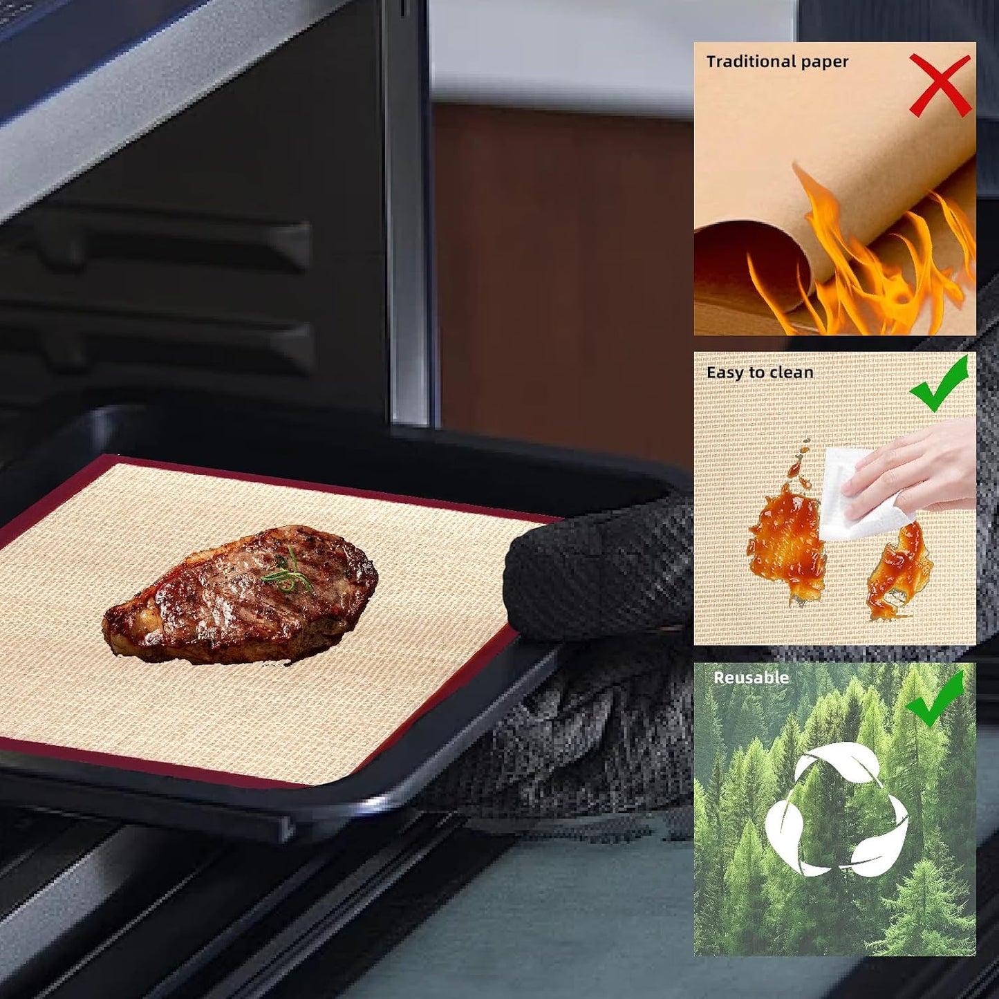 Silicone Air Fryer Liners Reusable For Emeril Lagasse French Door 360 Air Fryer, 4 PCS