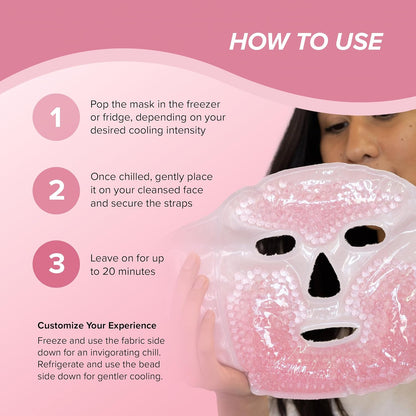 SKIN GYM CryoChill Ice Beaded Face Mask, Reusable Cooling Cryo Puffiness