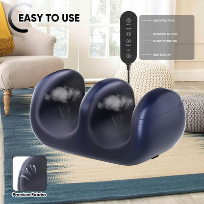 LINGTENG Foot Massager, Heated Foot Massager (Agate Black) | Deep Kneading-Detachable Washable-Home Office Underdesk-Men Women Parent Senior-Birthday Anniversary Christmas Valentine Gift