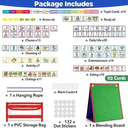Torlam Visual Schedule for Kids Chore Chart, Morning Bedtime Routine Chart for Toddlers, Responsibility Daily Schedule Board Communication Cards Autism Learning Materials for Home School, 86 Cards