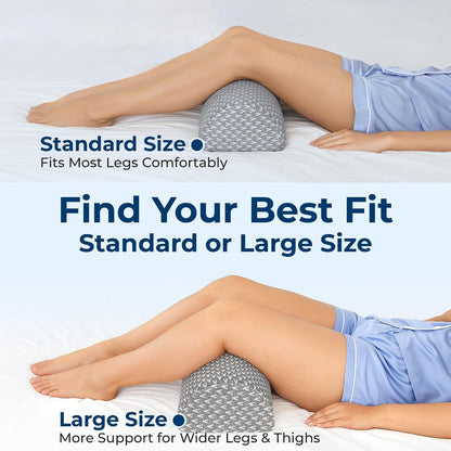 5 STARS UNITED Knee Pillow for Back Sleeping – Half Moon Bolster Pillow for Legs, Under Knee Pillow for Sleeping on Back, Memory Foam Leg Pillow for Back Pain, White