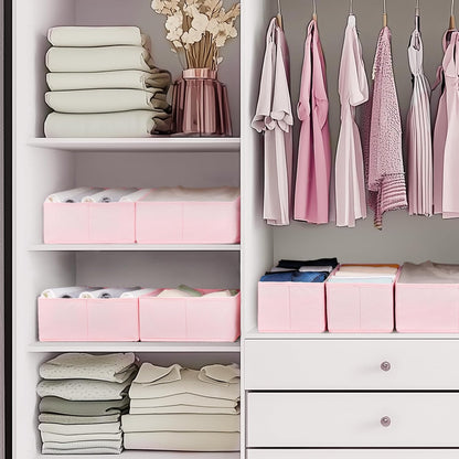 Drawer Organizer Clothes, 10 Pack Dresser Organizer for Baby Clothes, Underwear, Sock- Foldable Closet Organization and Storage Dividers Bins for Nursery, Bedroom (Beige)