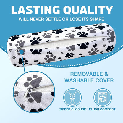 Neck Roll Pillow for Sleeping,Ergonomic Cylinder Tube Pillows for Cervical Spine and Neck Support,Versatile Roll Pillow for Bed,Office,and Travel,Memory Foam Bolster with Washable Cover