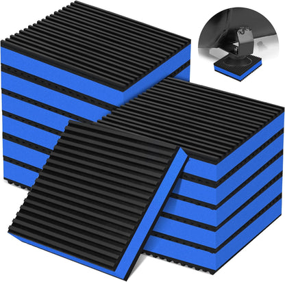 4 Pack Anti Vibration Pads for Washing Machine 4"x4"x7/8", Sound Isolation Vibrating Pad Ribbed Rubber Damping Mat EVA Center for Air Compressors, Conditioner, Treadmill, HVAC Washer Dryer