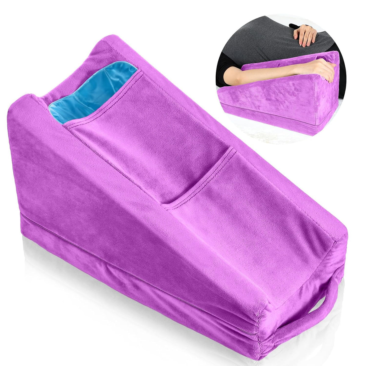 Buryeah Dark Gray Arm Elevation Pillow 2 Pocket, Plush Material