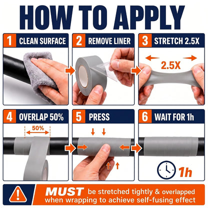 Self Fusing Silicone Tape 2 Rolls Flex Seal Tape 1 Inch x 10 Feet | Waterproof Hose Repair Tape, Silicone Rubber for Plumbing, Pipe Leak Seal, Rescue Tape, Outdoor Coax And Tool Fixation