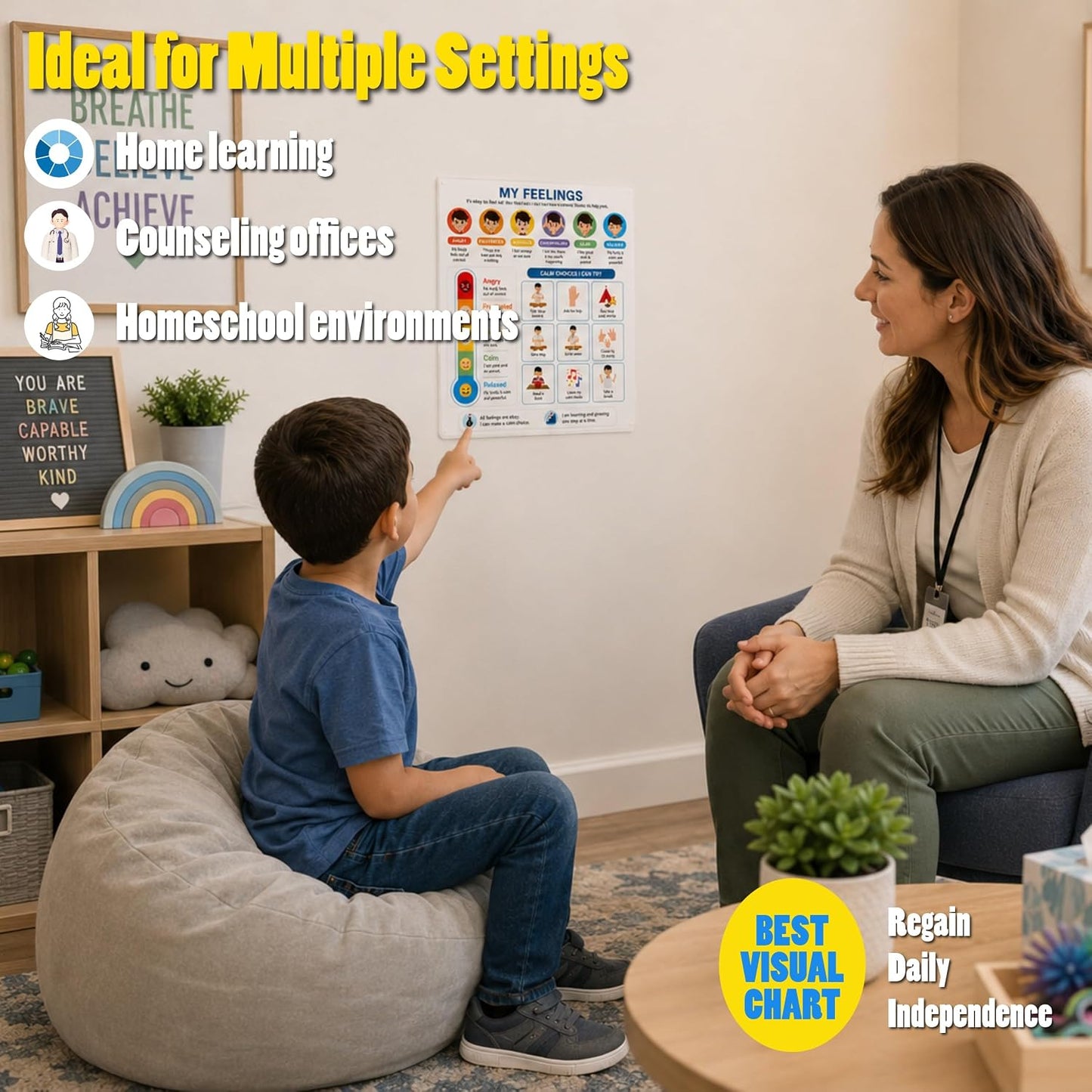 Morning Routine Chart for Kids – Step-by-Step Visual Schedule (9x12 Laminated) | Self-Care Educational Chart for Children, Special Needs & Autism – Morning Routine Support – English