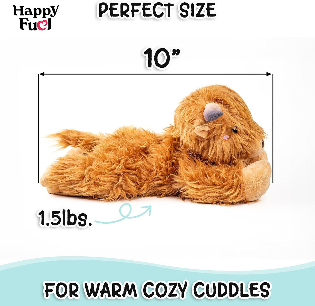 Bunny Microwavable & Weighted Stuffed Animals - 1.5 Lbs Unscented Heating Pad for Period Cramps Pain Relief and Anxiety, Cute Bunny Plush Toys Gifts for Women Girls Adults and Kids by Happy Fuel