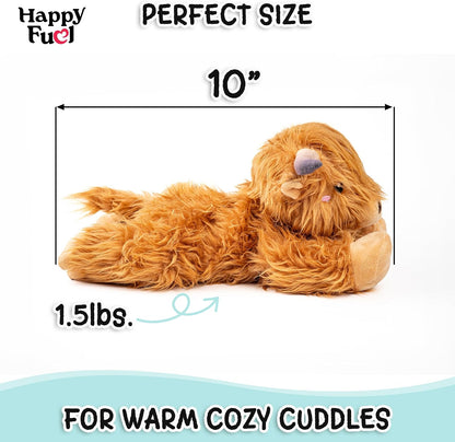 Bunny Microwavable & Weighted Stuffed Animals - 1.5 Lbs Unscented Heating Pad for Period Cramps Pain Relief and Anxiety, Cute Bunny Plush Toys Gifts for Women Girls Adults and Kids by Happy Fuel