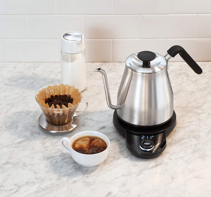 OXO Brew Pour Over Gooseneck Electric Kettle - Stainless Steel | Adjustable Temperature Control, Built-In Timer, Cord Free, Precise Pour, Automatic Shut-Off, Coffee And Tea