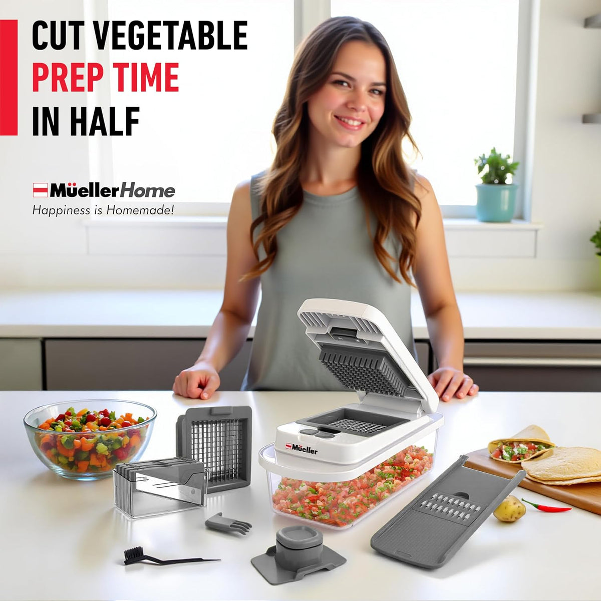Mueller Pro-Series All-in-One, 12 Blade Mandoline Slicer for Kitchen