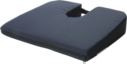 DMI Gradual Slope Seat Cushion for Coccyx, Sciatica and Tailbone Pain Used With Dining Room Chairs, Desk Chairs, Thin Car or Wheelchair Cushions, Machine Washable-Cover, 15 Inch, Navy