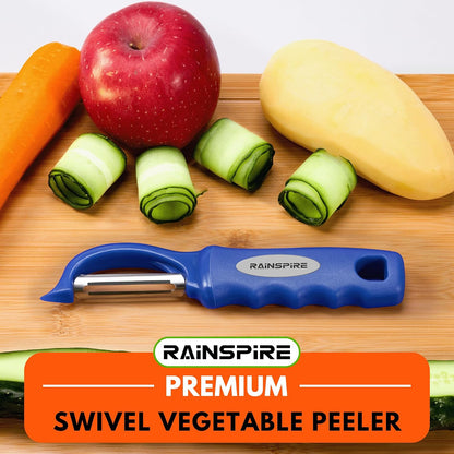 Rainspire Vegetable Peeler Potato Peelers for Kitchen, Sharp Stainless Steel Blades Veggie, Comfortable Handle Fruit Peeler, Carrot Peeler Apple Peeler Dishwasher Safe Black, 1-Pack