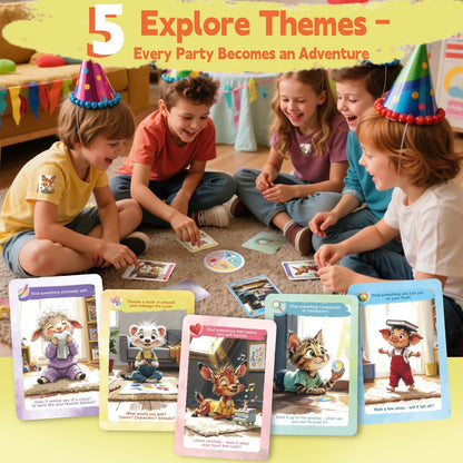 50 Indoor Discovery Cards for Kids 3–12 – Montessori Screen-Free Activity Set | 5 Themes | Spinner & Reward Stickers | Fun Game for Home & School Stocking Stuffers