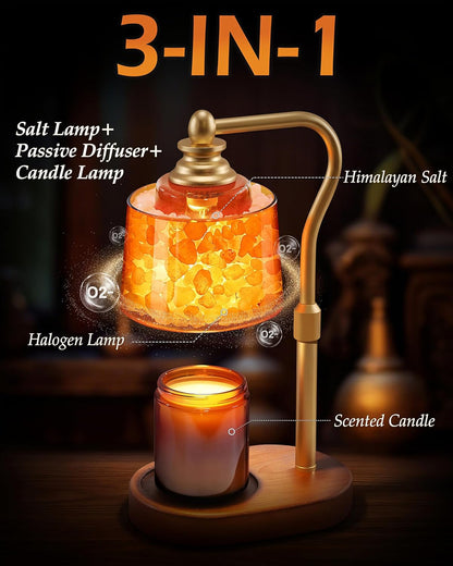 3-in-1 Candle Warmer Lamp with Himalayan Salt & Diffuser