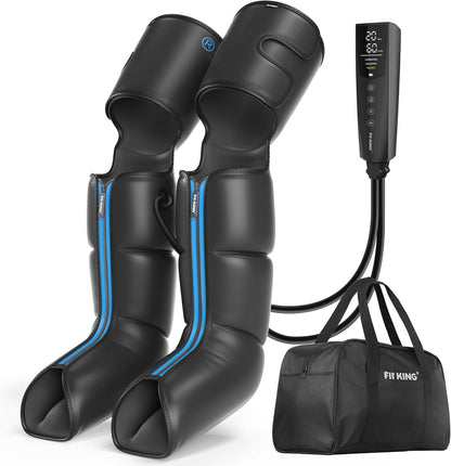 FIT KING Leg Compression Massager with Heat for Circulation and Pain Relief