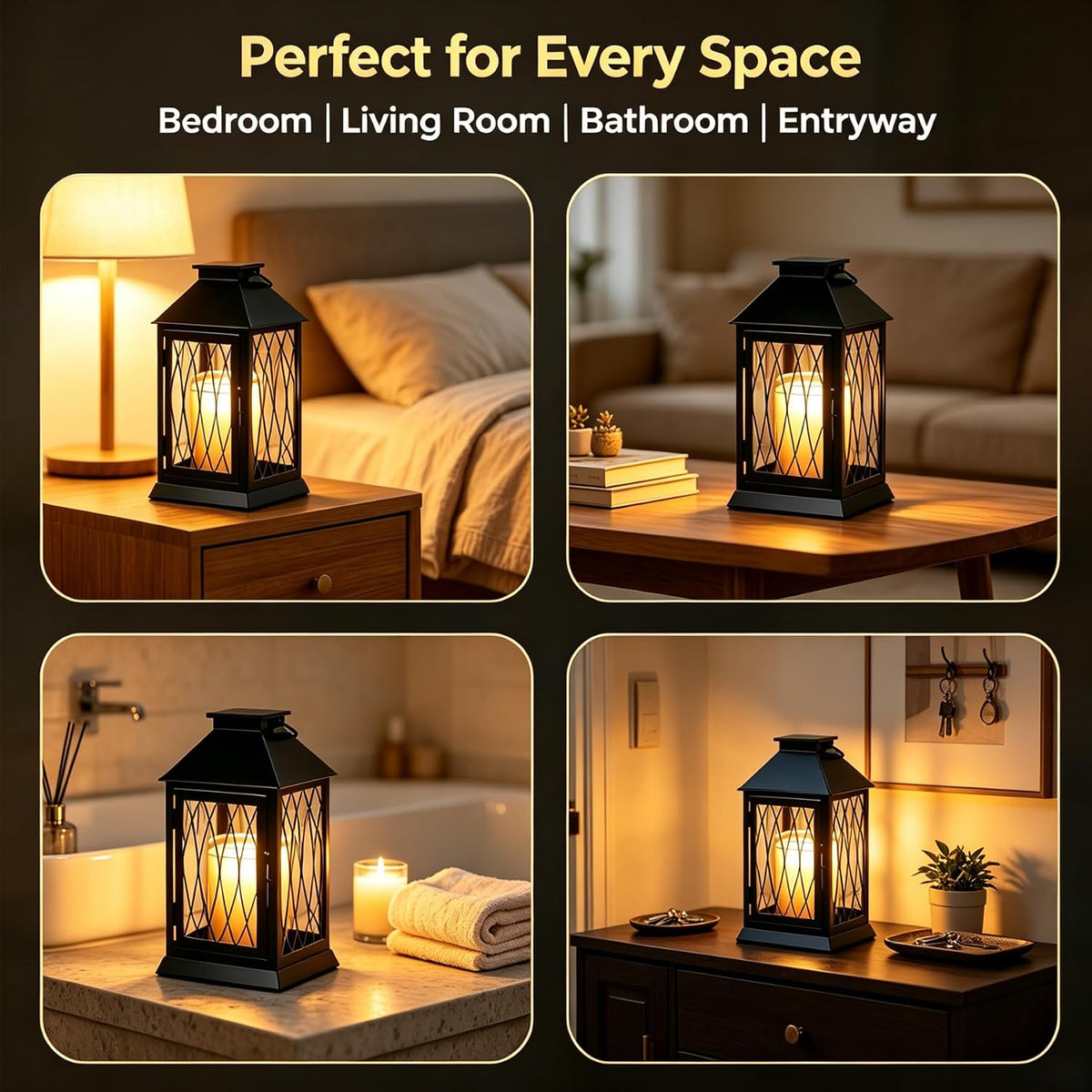 Candle Warmer Lamp with Timer, Farmhouse Rustic Lantern