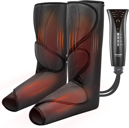 FIT KING Air Compression Leg and Foot Massager with Heat for Circulation