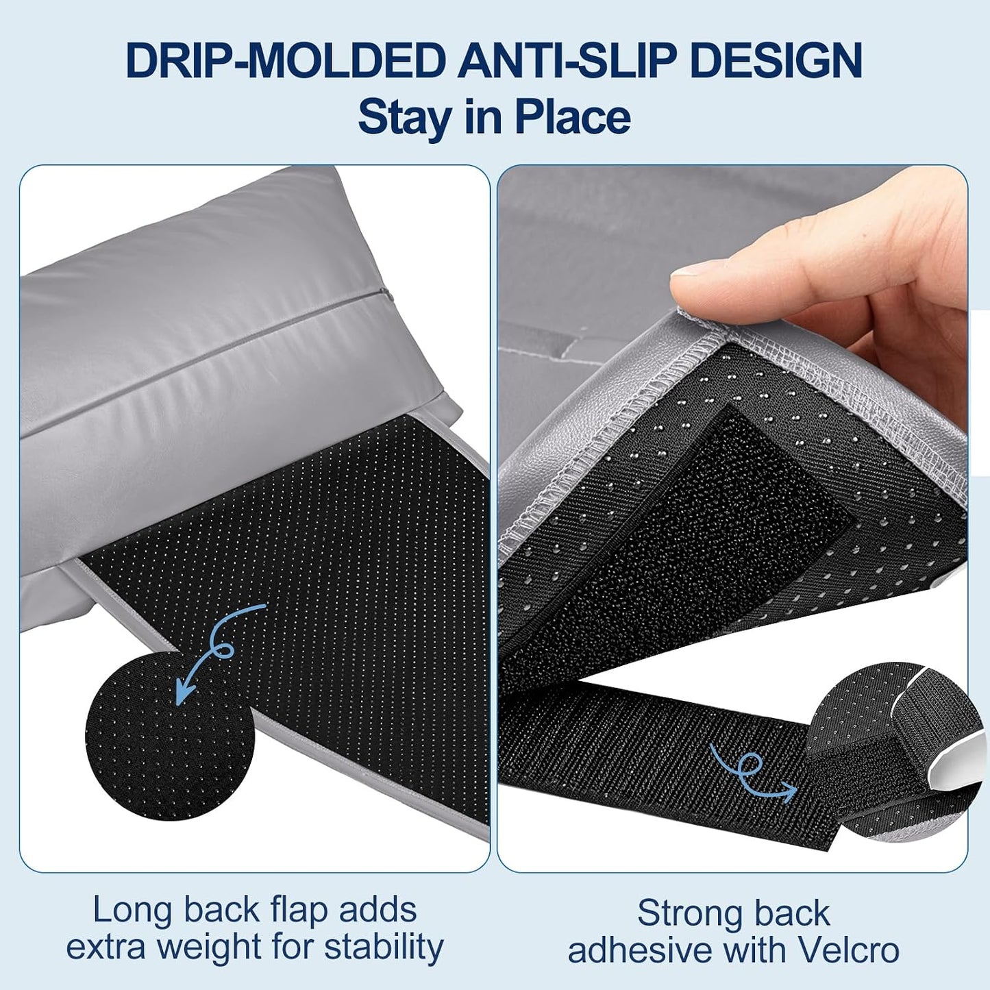 Recliner Pillow, Adjustable Neck & Head Support Pillow | Faux Leather, Weighted Non-Slip Flap, Adjustable Filling, Pain Relief & Relaxation, for Recliners, Sofas, Office Chairs