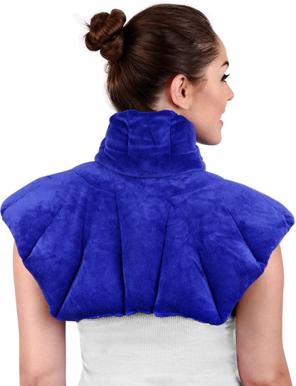 Microwavable Heating Pad for Neck, Shoulders, and Back by Joy & Grace | 5 Lb Weighted Neck & Shoulder Wrap | Moist Heat Therapy Pack for Relaxation and Comfort | Soft Micro-Mink Cover | Scented Gray