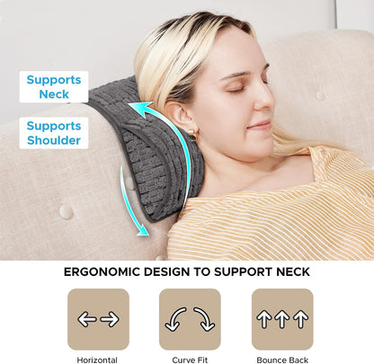 WdFour Headrest Memory Pillow, Support Cushions for Neck, Back or Foot for Sofas, Recliners, Office Chairs, Massage Chairs for Neck Pain Relief and Cervical Support(Khaki, 13" Wx2.7 D).