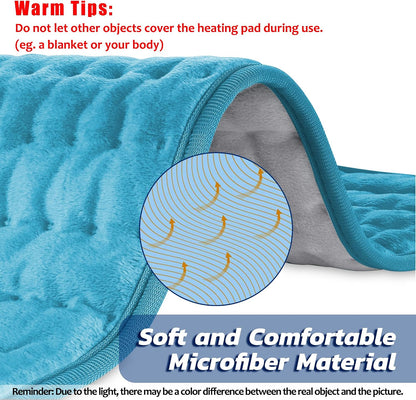 Electric Heating pad with 6 Heat Settings, Auto Shut Off, Dry Electric Heating for Back Neck Knee Arms Legs Shoulder Heat Pads for Christmas Birthday Father Mother's Day (24"X12", Gray Green)